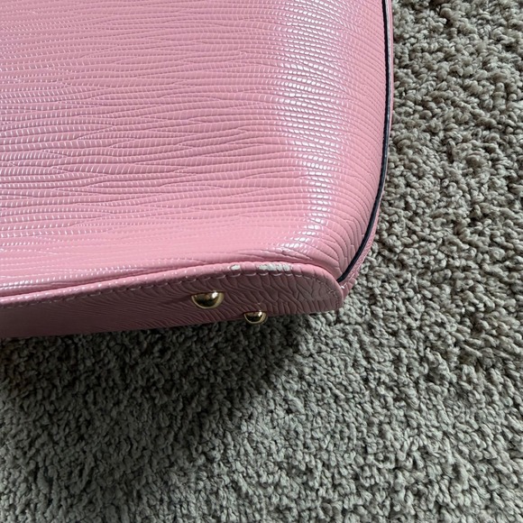 FAUX Michael Kors Pink Textured‎ Leather Tassel Tote Gold purse hand bag Barbie - Picture 8 of 8